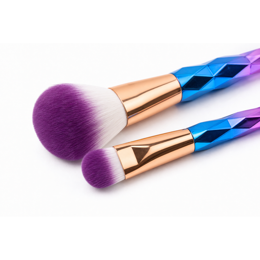 7pcs Diamond Shape Rainbow Handle Makeup Brushes Set Foundation Powder Blush Eye Shadow Lip Brushes Face Beauty Makeup Tools Kit