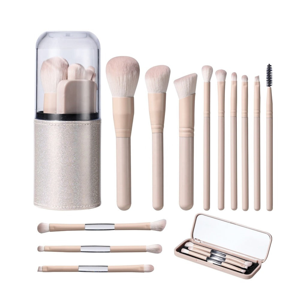 11PCS Makeup Brushes Travel Set Portable Double Ended Eyeshadow Brush Face Cosmetic Make up Brushes Set