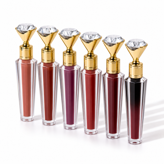 6 Colors Diamond Matte Liquid Lipstick Set Waterproof Long Wear Lip Gloss Kit