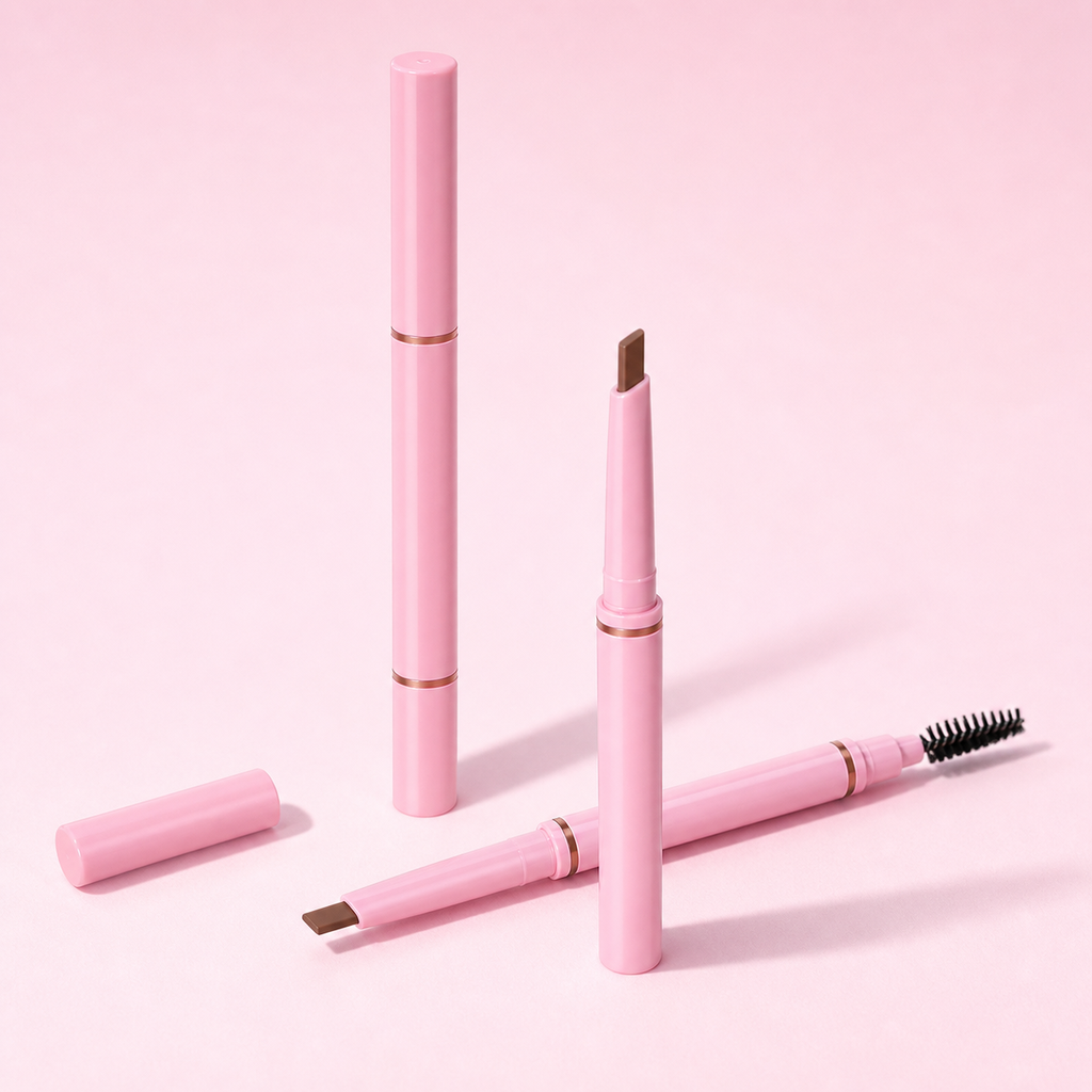 Coconut Oil Infused Dual End Eyebrow Pencil Slanted Tip Brow Definer with Brush