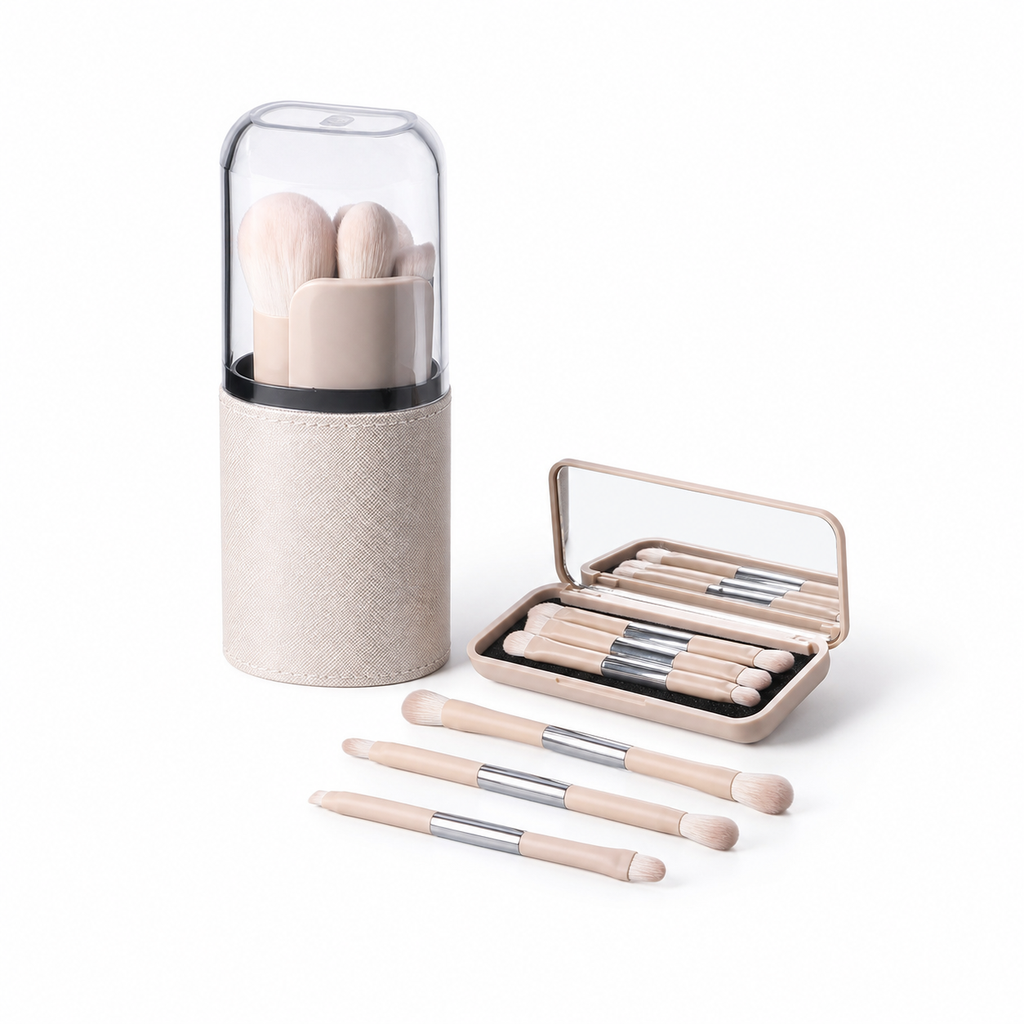 11PCS Makeup Brushes Travel Set Portable Double Ended Eyeshadow Brush Face Cosmetic Make up Brushes Set