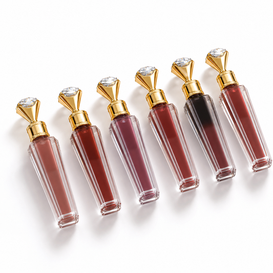 6 Colors Diamond Matte Liquid Lipstick Set Waterproof Long Wear Lip Gloss Kit