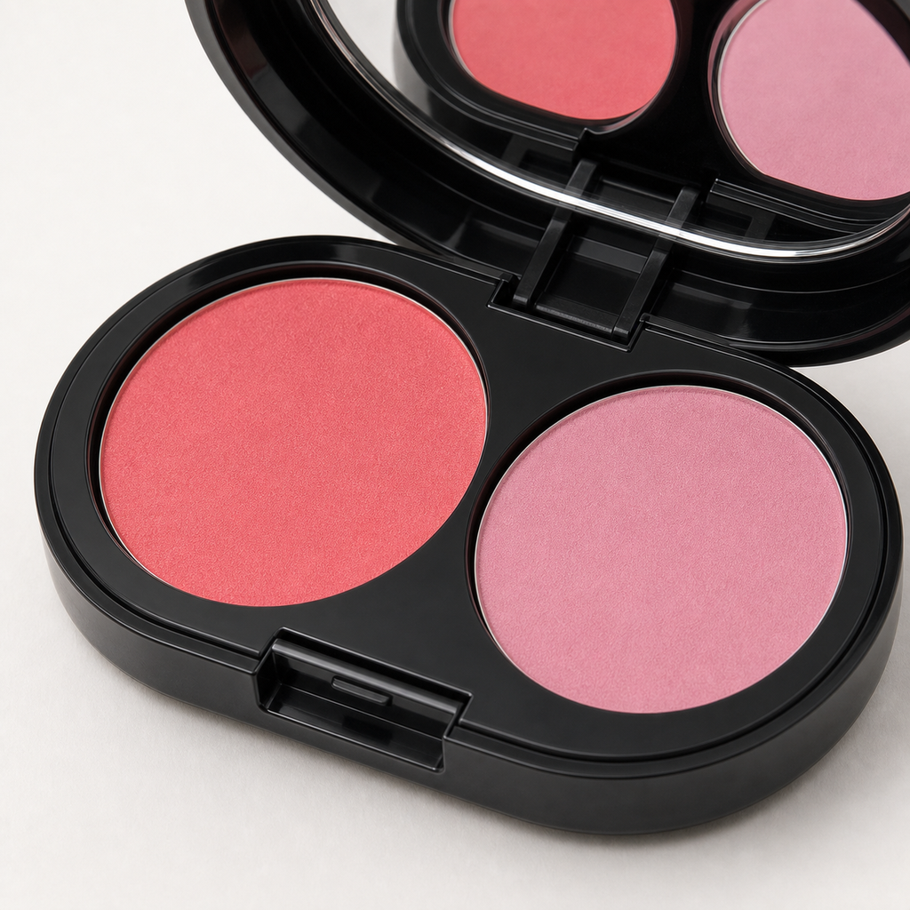Cheek Blusher 2 Color In 1 Soft Smooth Makeup Mineral Press Powder Blush Powder