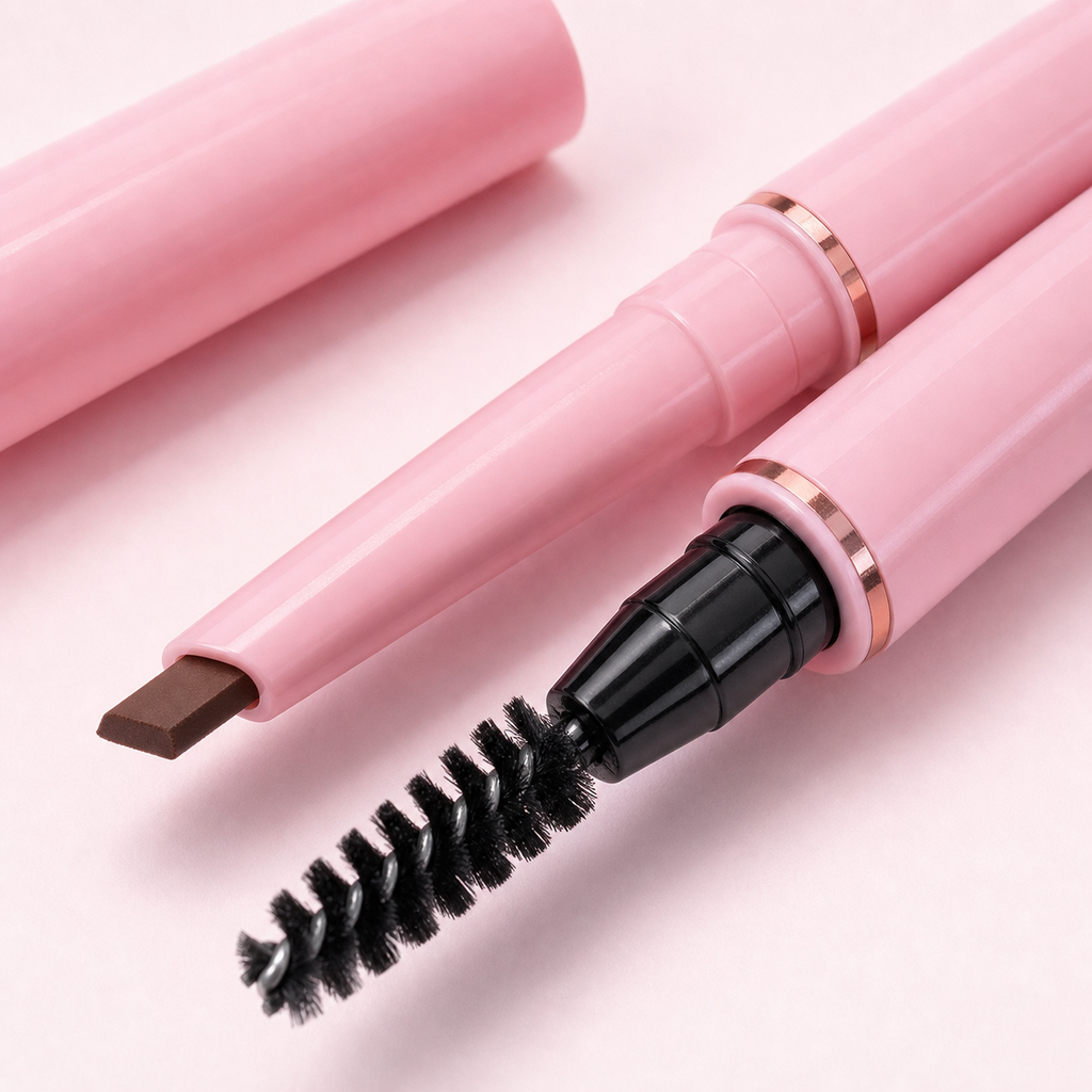 Coconut Oil Infused Dual End Eyebrow Pencil Slanted Tip Brow Definer with Brush