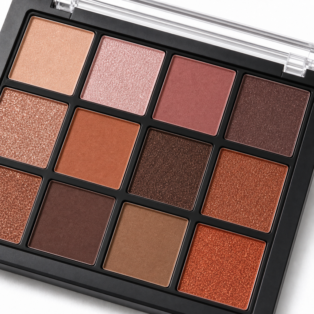 Hot Selling Portable Transparent lid matte shimmer 12 color Eyeshadow Palette