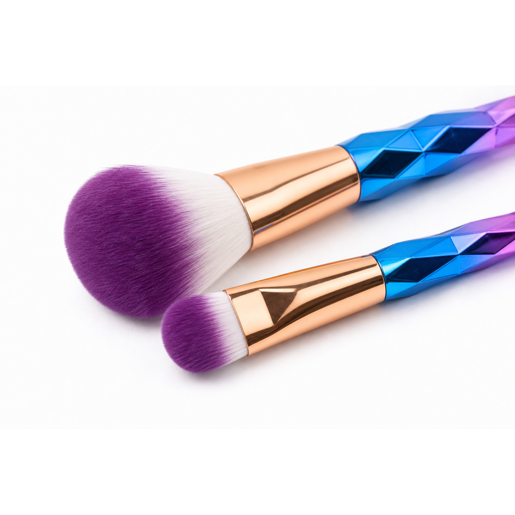 7pcs Diamond Shape Rainbow Handle Makeup Brushes Set Foundation Powder Blush Eye Shadow Lip Brushes Face Beauty Makeup Tools Kit