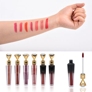 Long Lasting Makeup Lip Gloss Waterproof Moisturizing Diamond Matte Liquid Lipstick